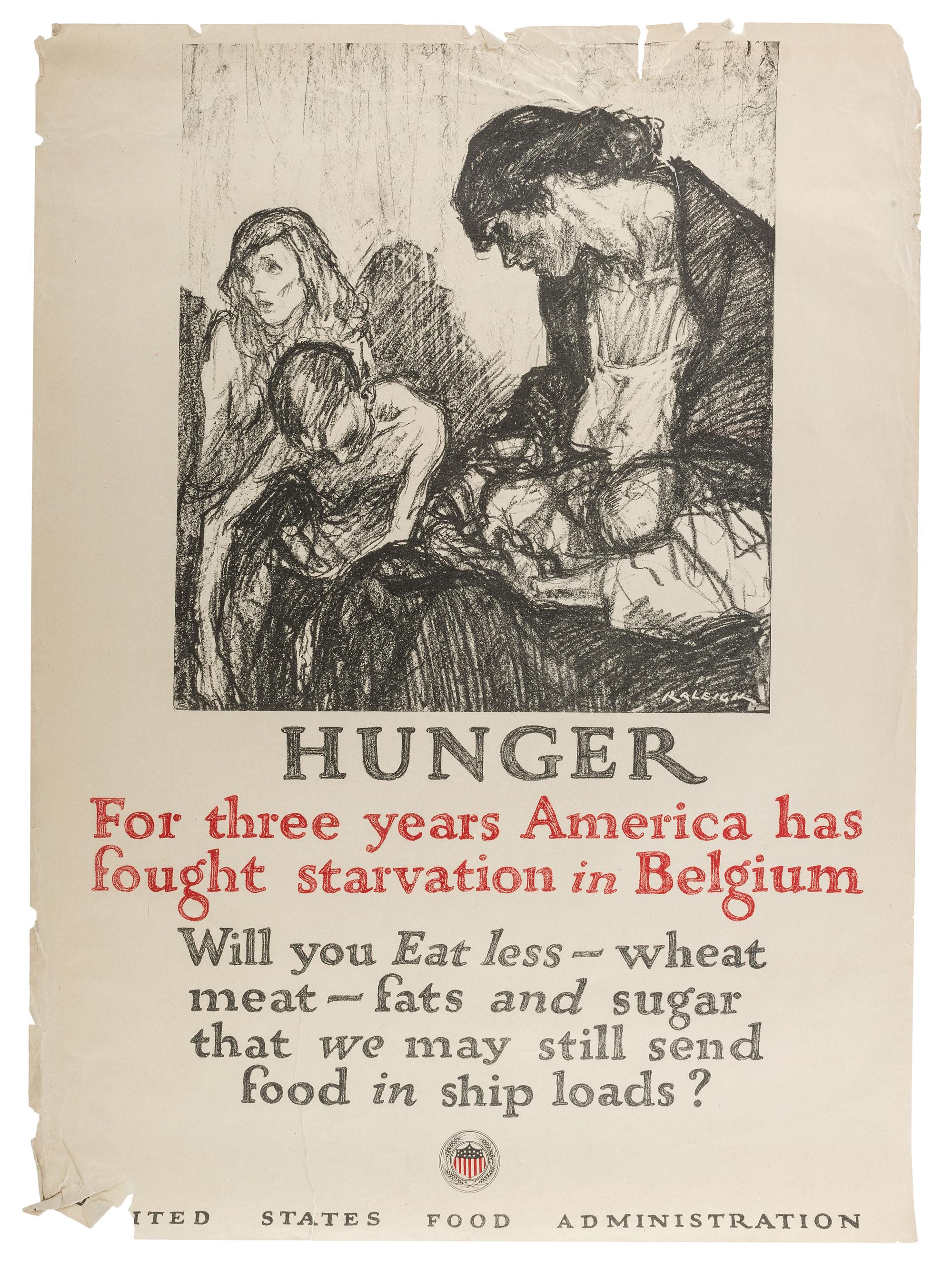[World War I]. A group of 5 posters produced by the US Food Administration promoting food conservation, comprising: