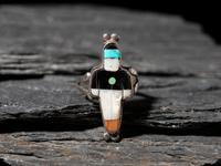 Zuni Silver and Mosaic Inlay Figural Ring