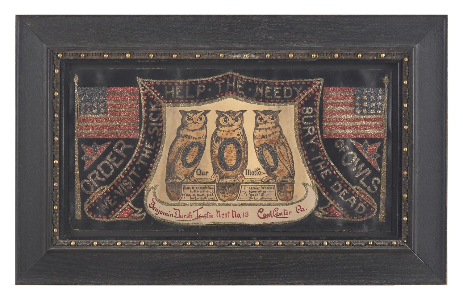 An Order of the Owls Chromolithagraph, Coal City, PA, Early 20th Century