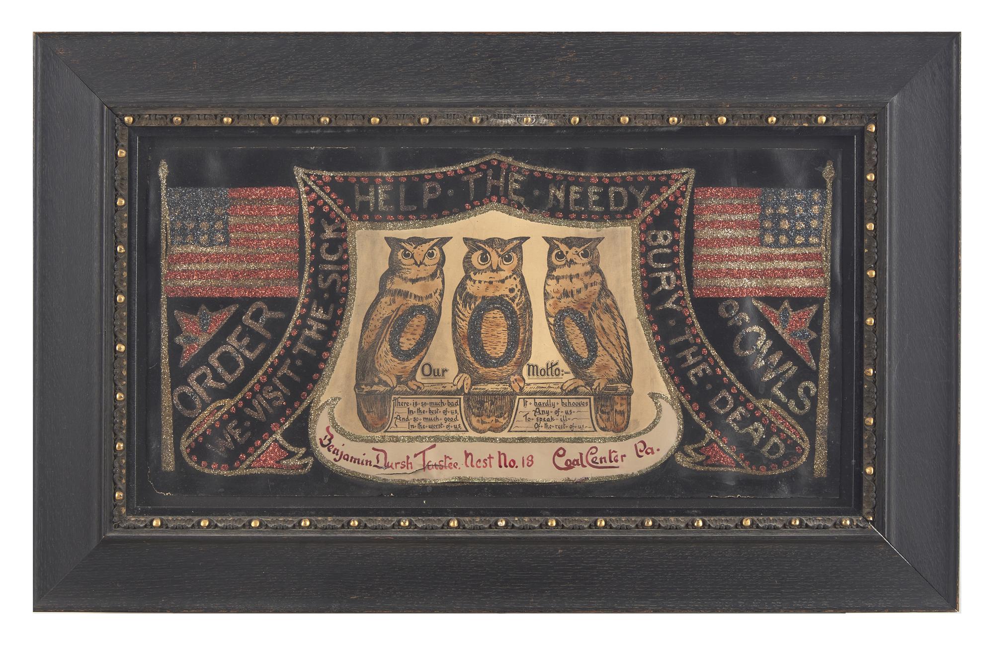 An Order of the Owls Chromolithagraph, Coal City, PA, Early 20th Century