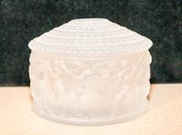 A Lalique Molded and Frosted Glass Powder Box Diameter 4 3/8 inches. — SECOND HALF 20TH CENTURY