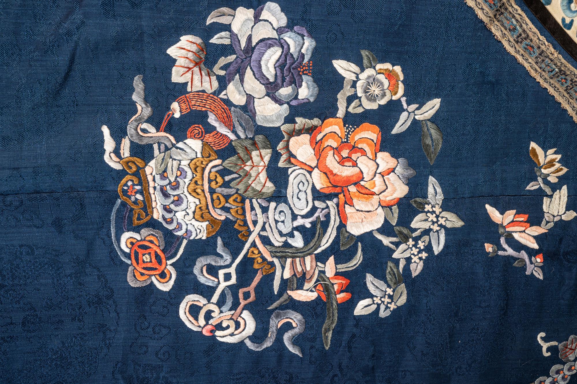 Two Embroidered Silk Articles