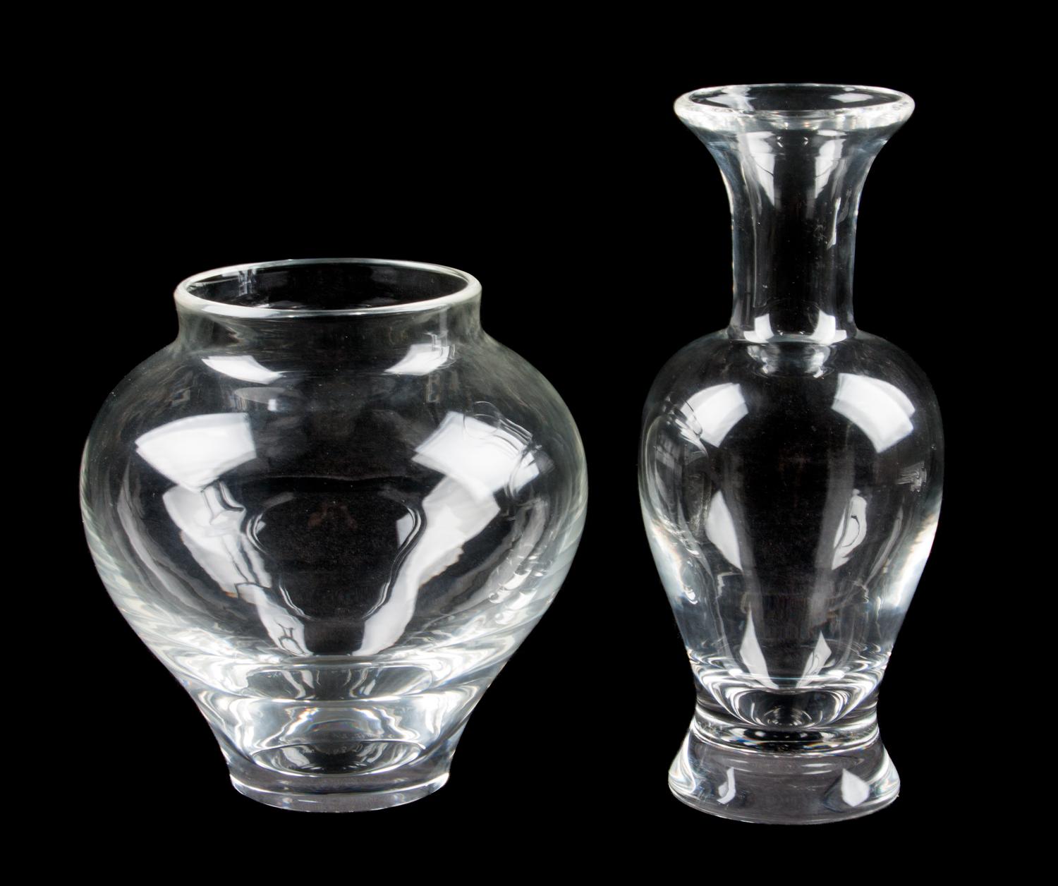 Two Steuben Vases Height of first 8 3/4 inches.