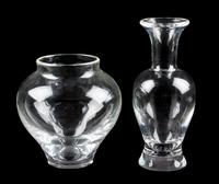 Two Steuben Vases Height of first 8 3/4 inches.