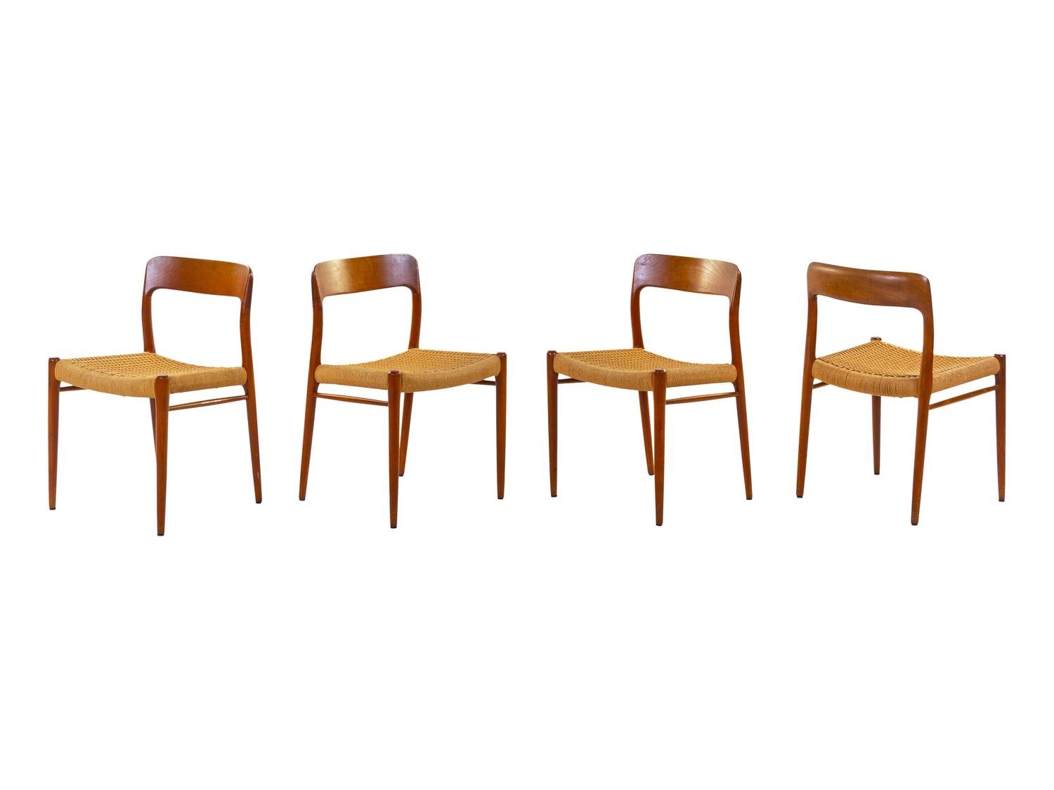 Set of Four Dining Chairs J. L. Moller, Denmark