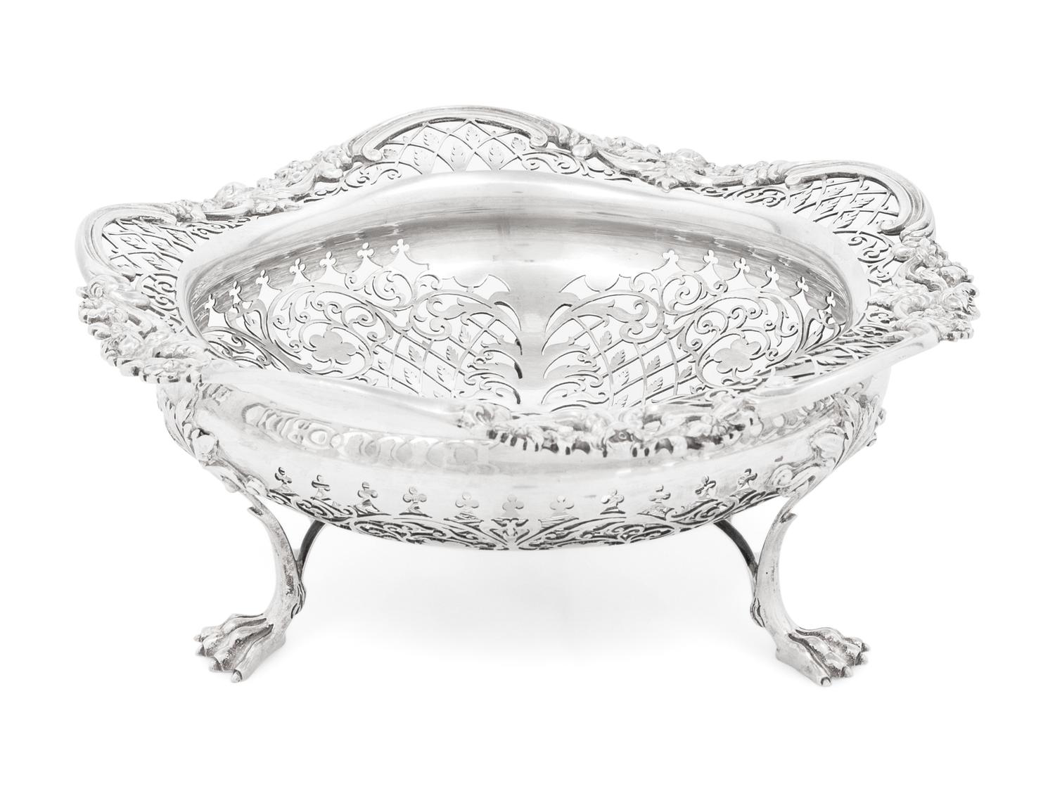 An English Silver Centerpiece Basket