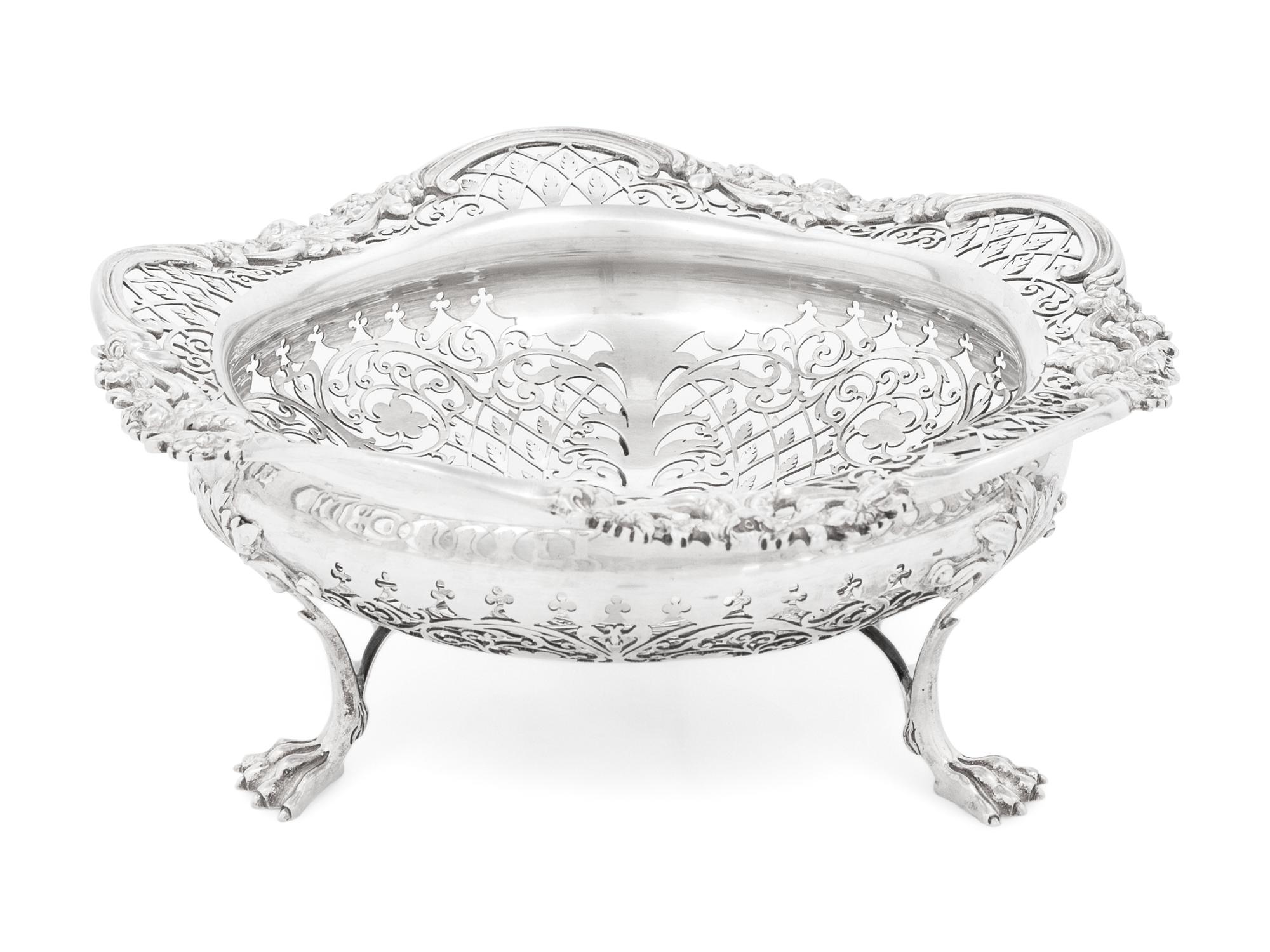 An English Silver Centerpiece Basket