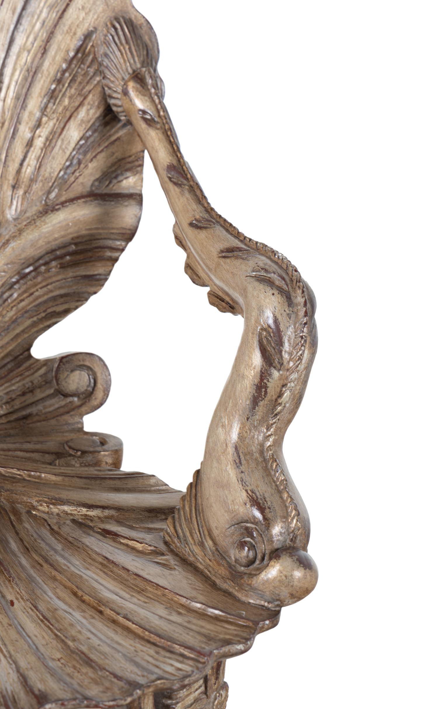 An Italian Silvered Grotto Style Armchair