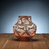 Acoma Four-Color Polychrome Pottery Jar