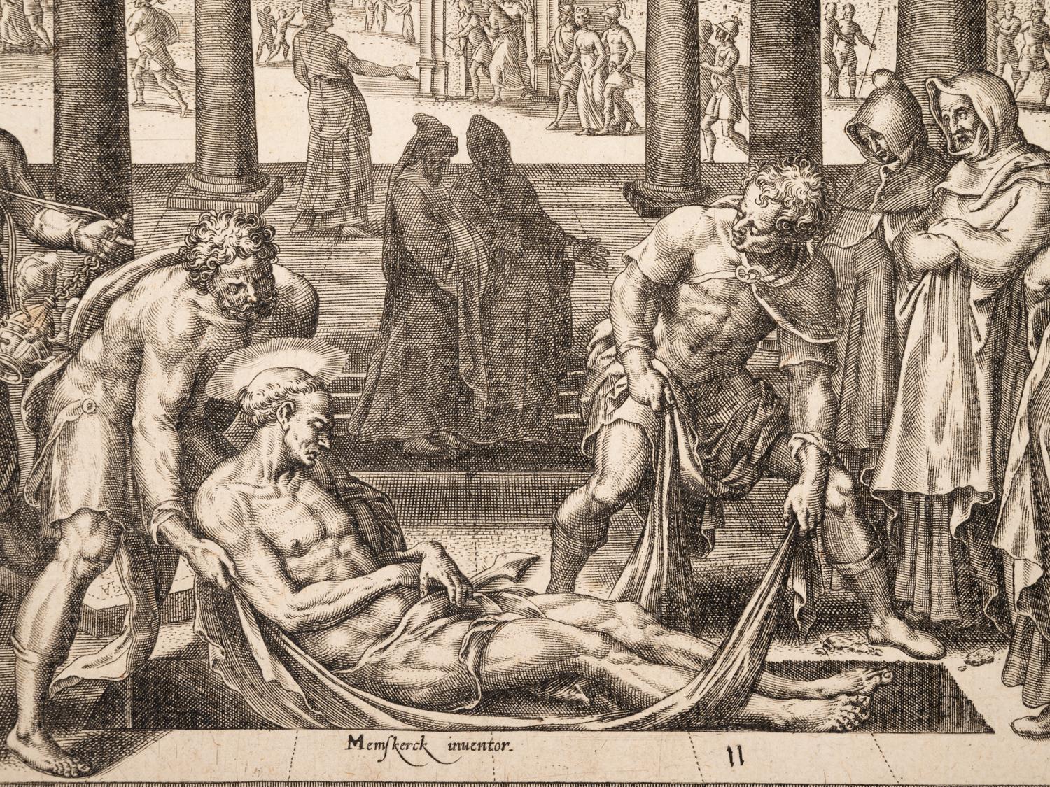 A group of five prints ( Descent from the Cross; The Raising of Tabitha, c. 1550; Untitled (A Saint's Blessing); Untitled (Benediction); Untitled (Saint in a Crowd), c. 1540)