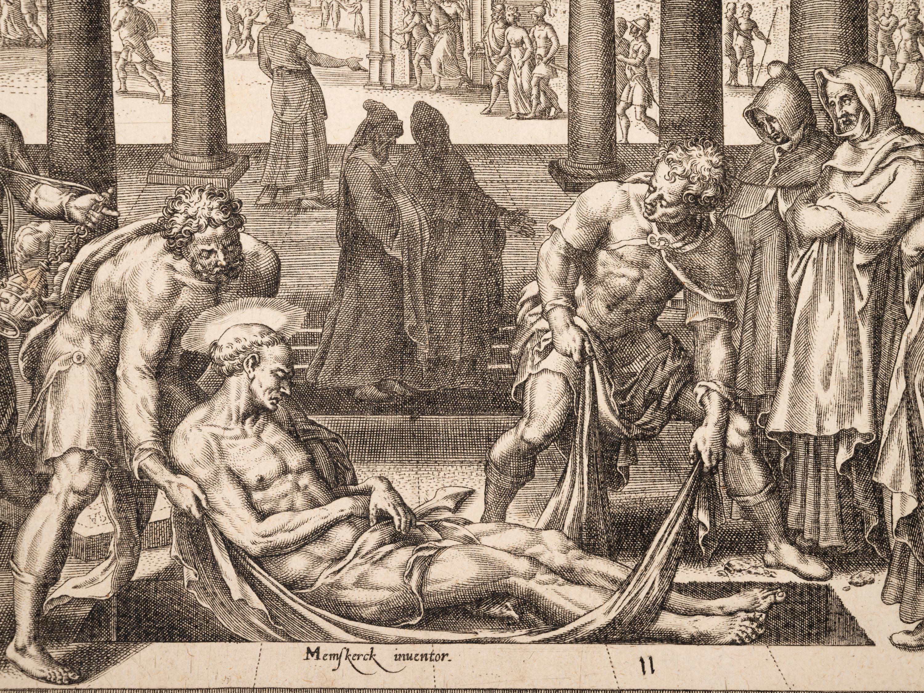 A group of five prints ( Descent from the Cross; The Raising of Tabitha, c. 1550; Untitled (A Saint's Blessing); Untitled (Benediction); Untitled (Saint in a Crowd), c. 1540)
