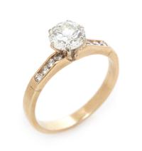 A 14 Karat Yellow Gold and Diamond Ring, 2.45 dwts.