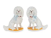 A Pair of Meissen Style Porcelain Poodles — 20TH CENTURY