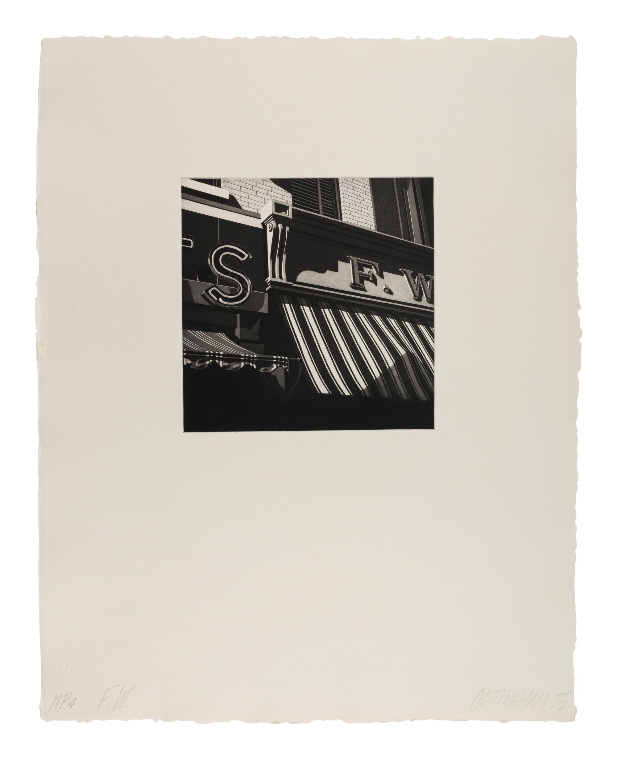 Landfall Press Etching Portfolio (complete portfolio of 6), 1975 Including works by Robert Cottingham, Claes Oldenburg, Philip Pearlstein, Christo, William Allen, and William T. Wiley.
