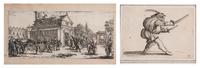 A pair of etchings (one from Les Petites Misères de la Guerre, the other from Gobbi)