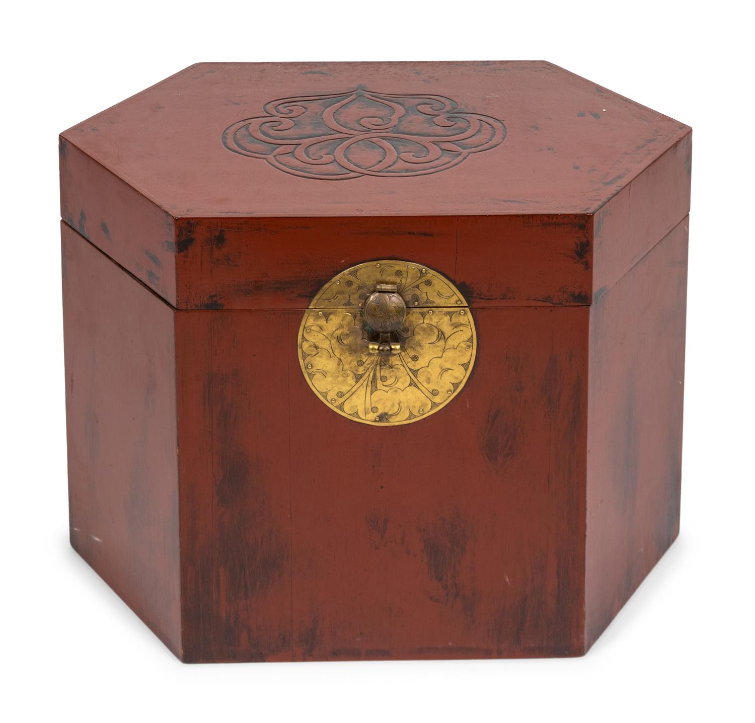 A Southeast Asian Red Painted Box