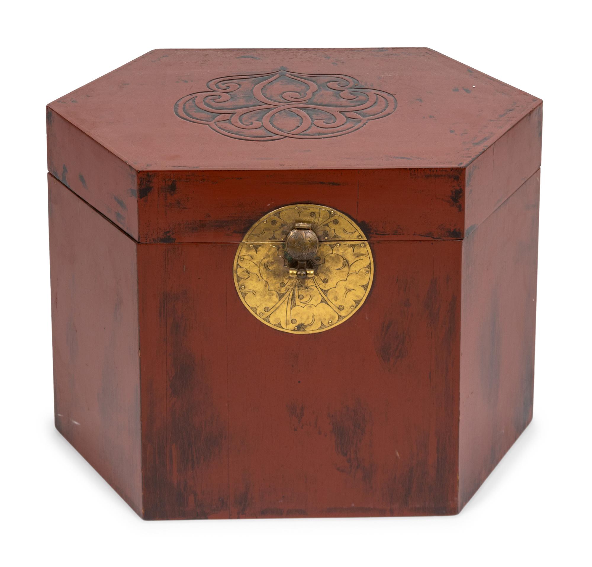 A Southeast Asian Red Painted Box