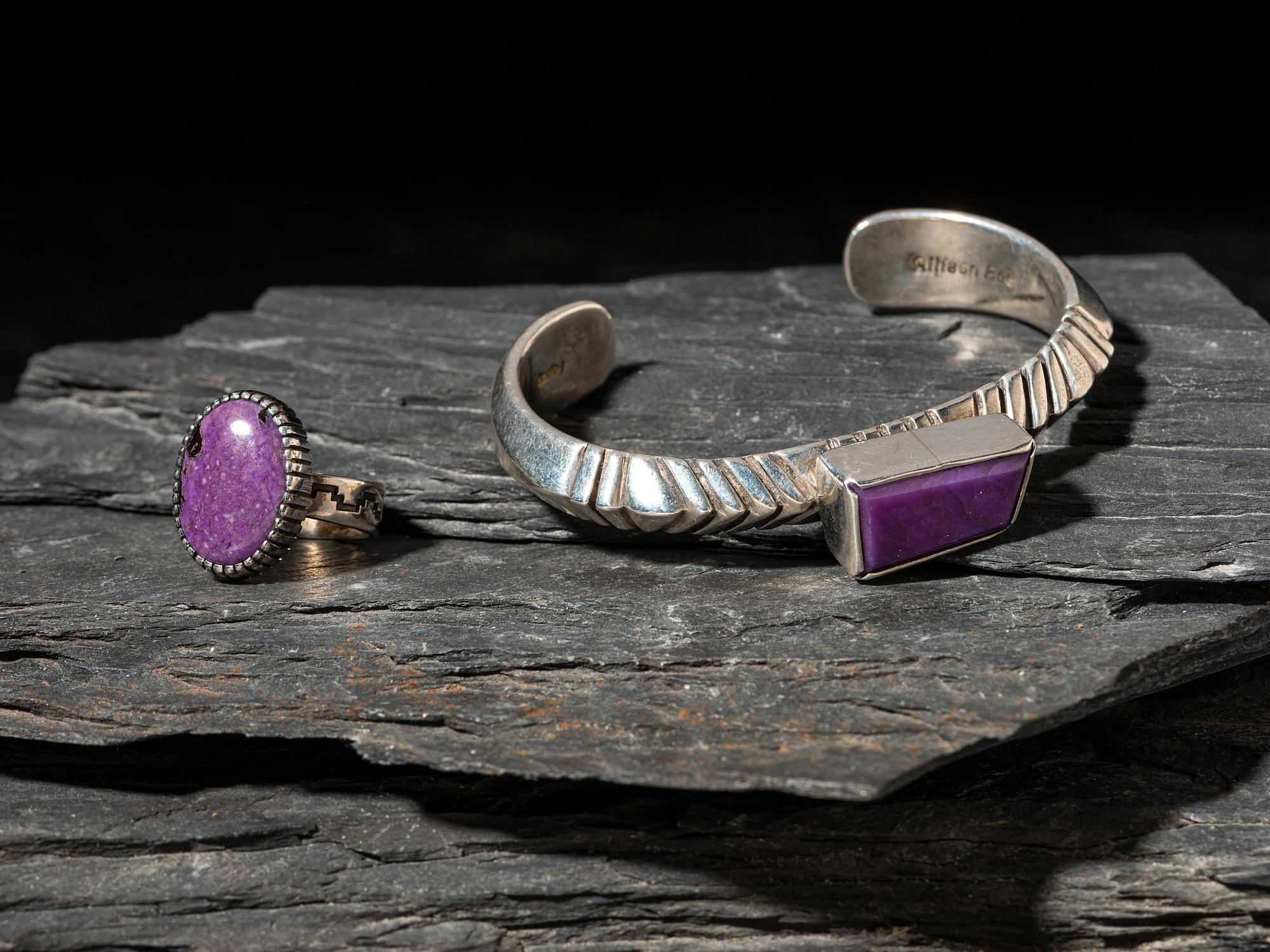 Abstract Sterling Silver Ring and Cuff Bracelet