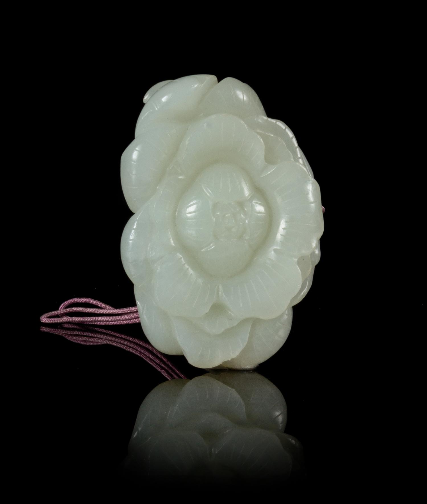 A Celadon Jade Pendant Length 2 1/4 inches.