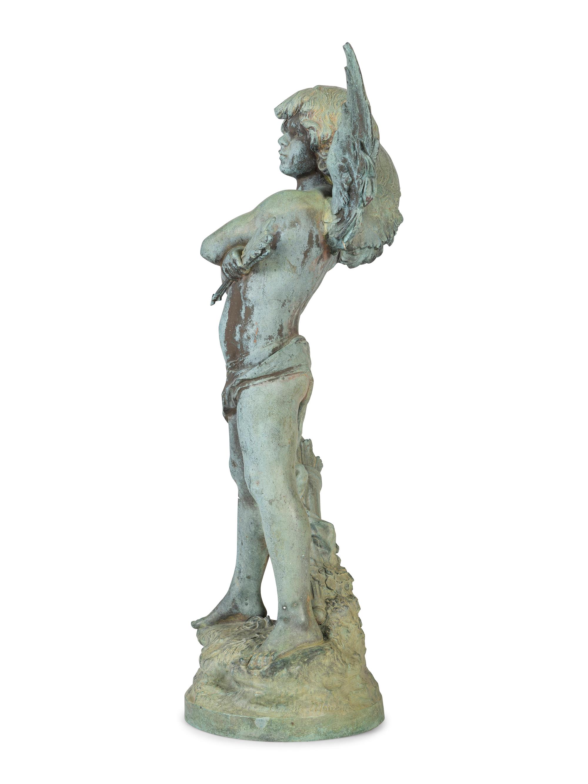 A Bronze Cupid Sculpture, After Auguste Moreau (French, 1834-1917)