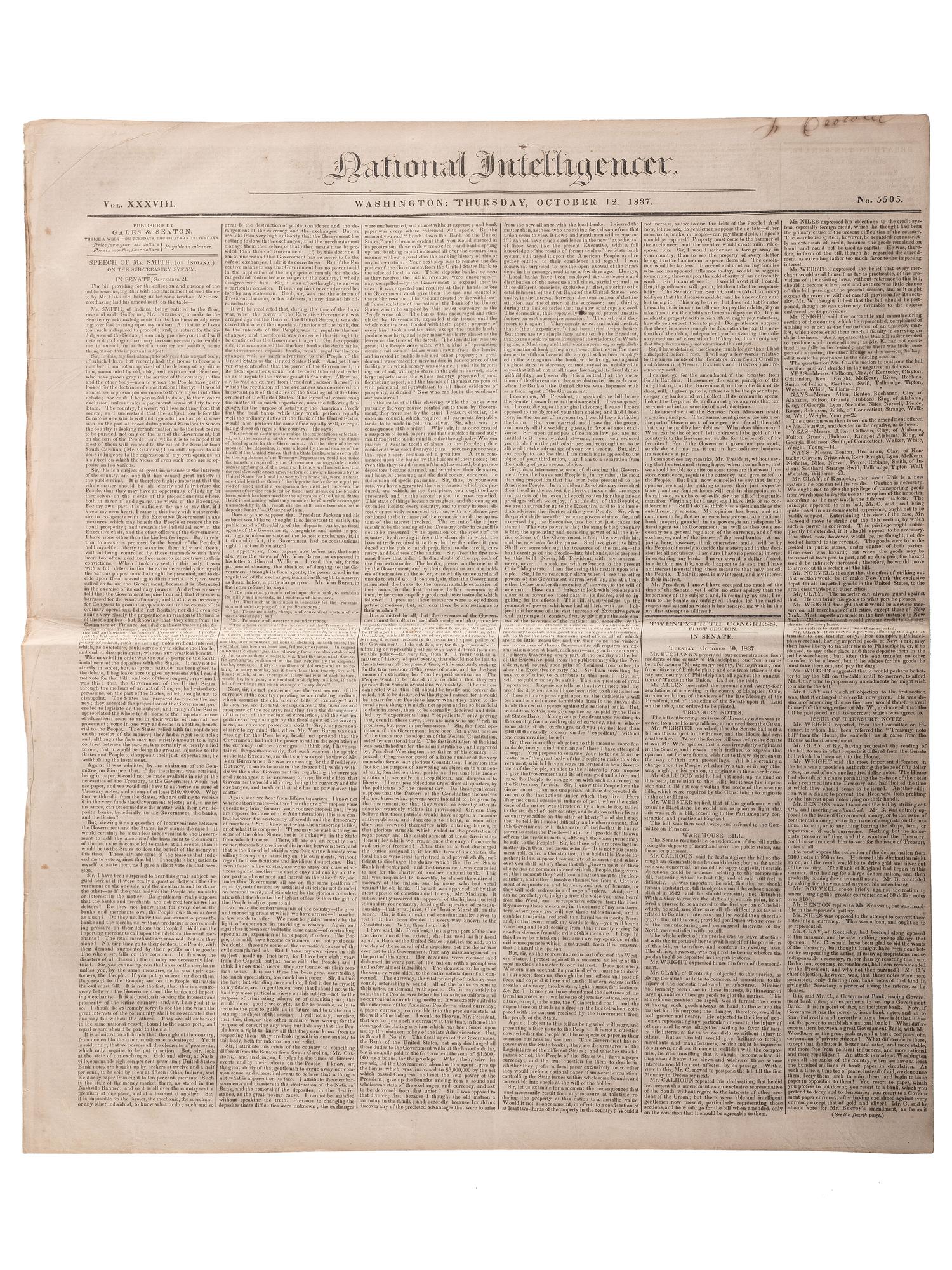 [SLAVERY & ABOLITION]. Advertisements for the return of freedom seekers published in 7 issues of The National Intelligencer . Washington, DC: 1831-1858.