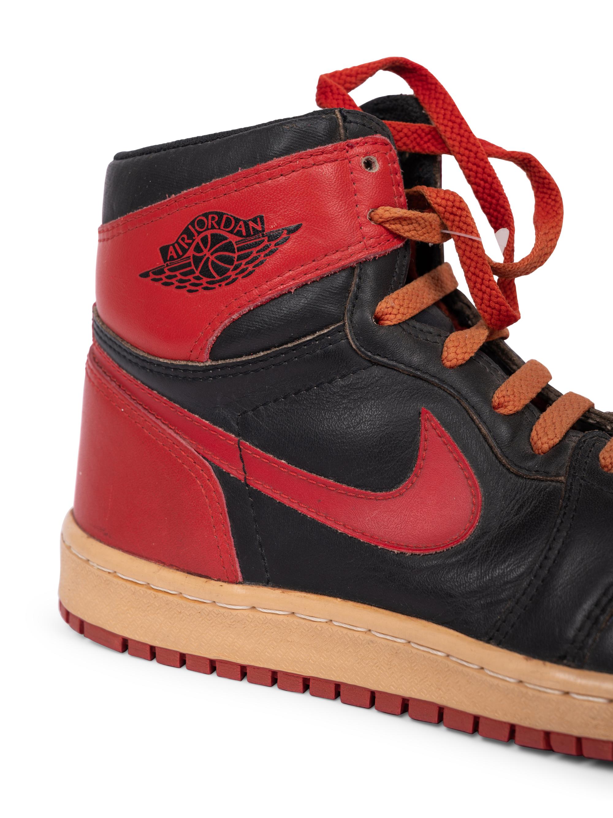 A Pair of Original Vintage 1985 Nike Air Jordan 1 Basketball Shoes