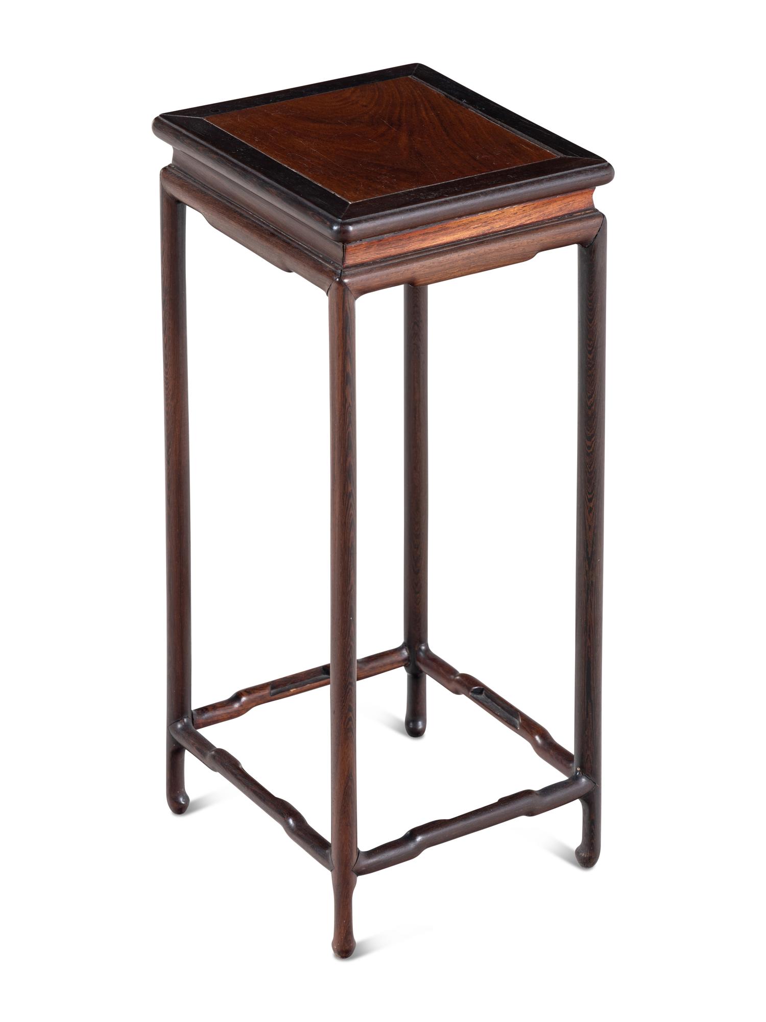 A Pair of Chinese Huagnhuali and Mixed-Wood Square Side Stands