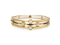 YELLOW GOLD AND OPAL BANGLE BRACELET