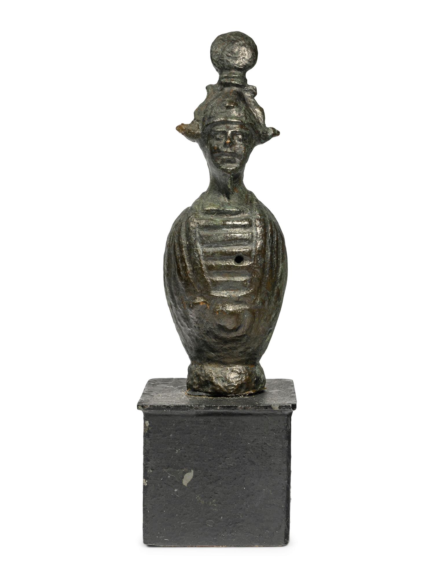 An Egyptian Bronze Canopic Osiris