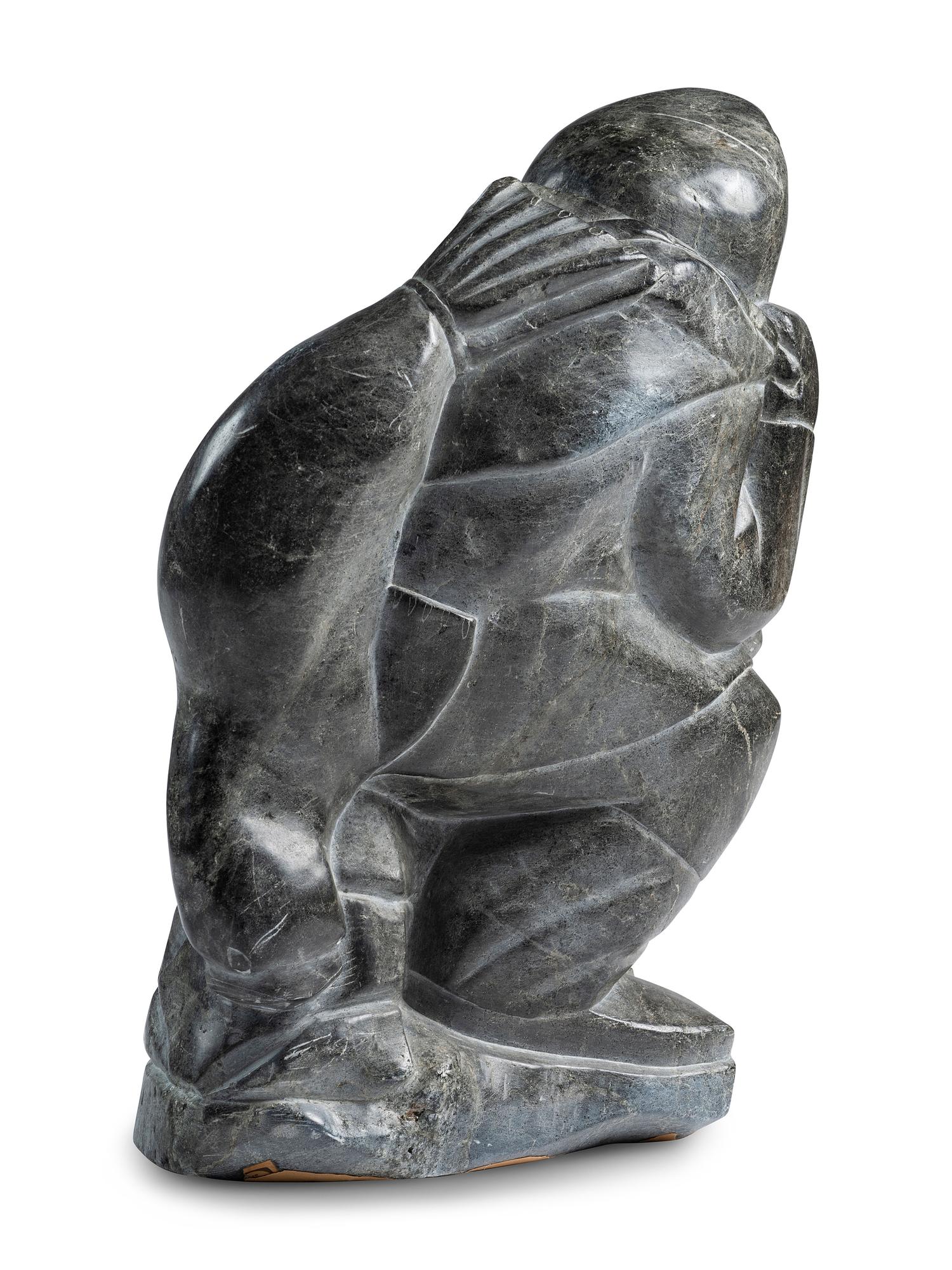 Inuit Soapstone Carving of Hunter and Seal