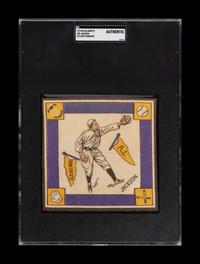 A 1914 B18 Blankets Joe Jackson Yellow Pennants Quilt Square (SGC Authentic)