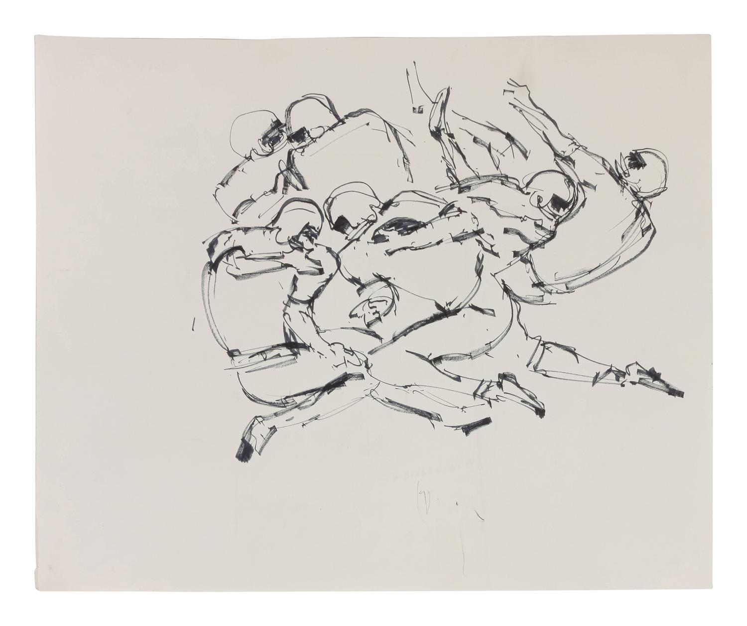 A Group of Eight Preparatory Sketches and Watercolors