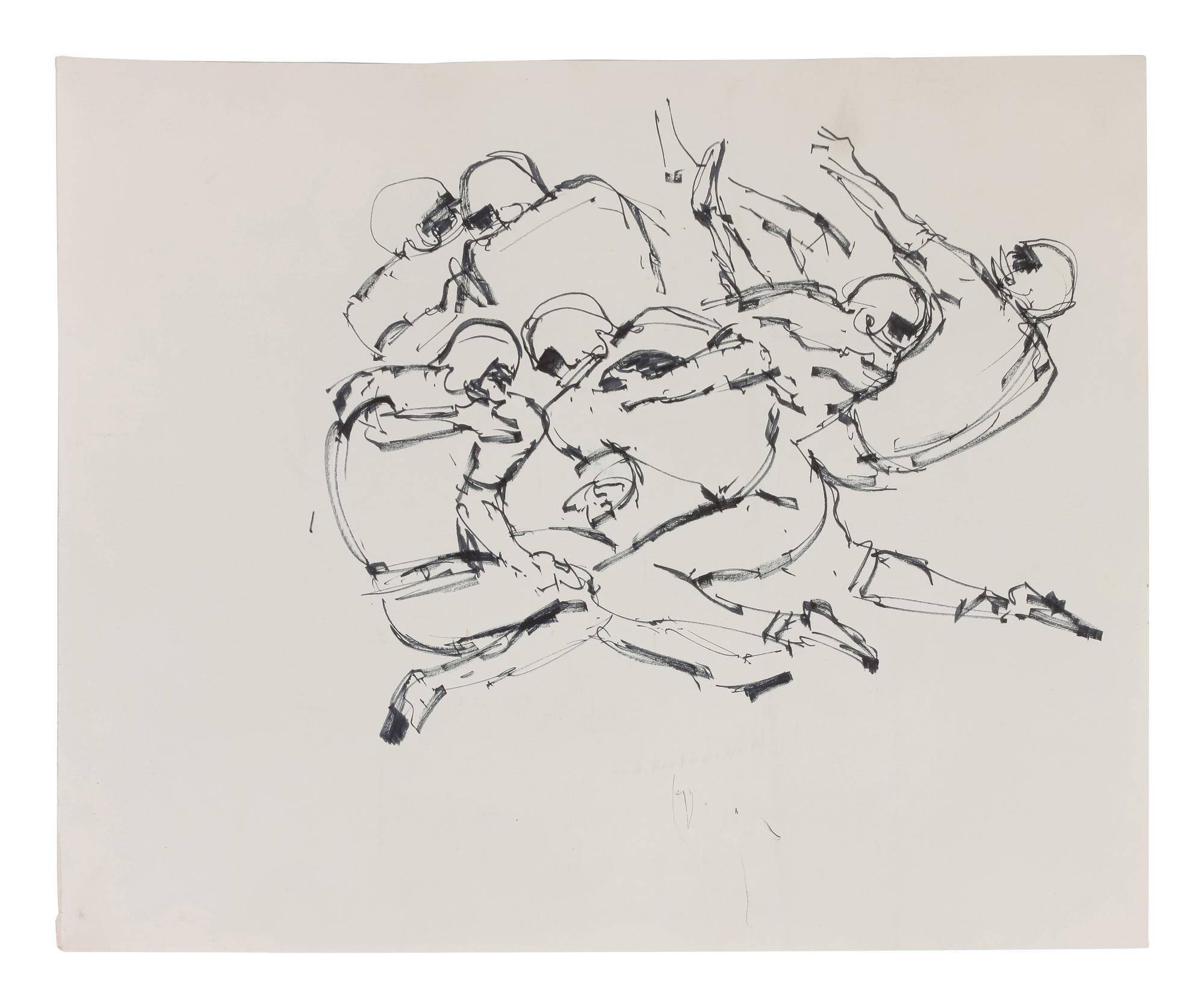 A Group of Eight Preparatory Sketches and Watercolors
