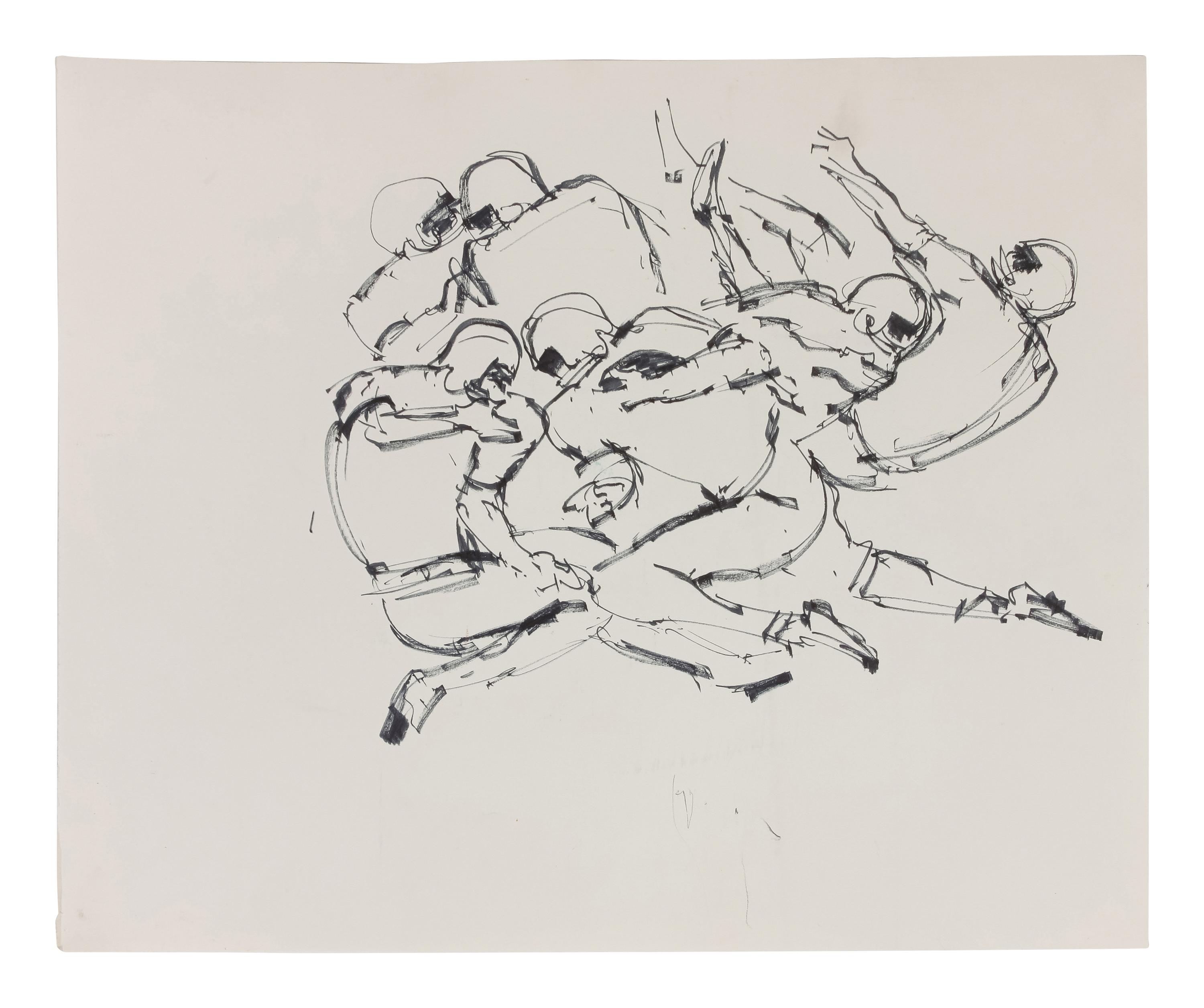 A Group of Eight Preparatory Sketches and Watercolors