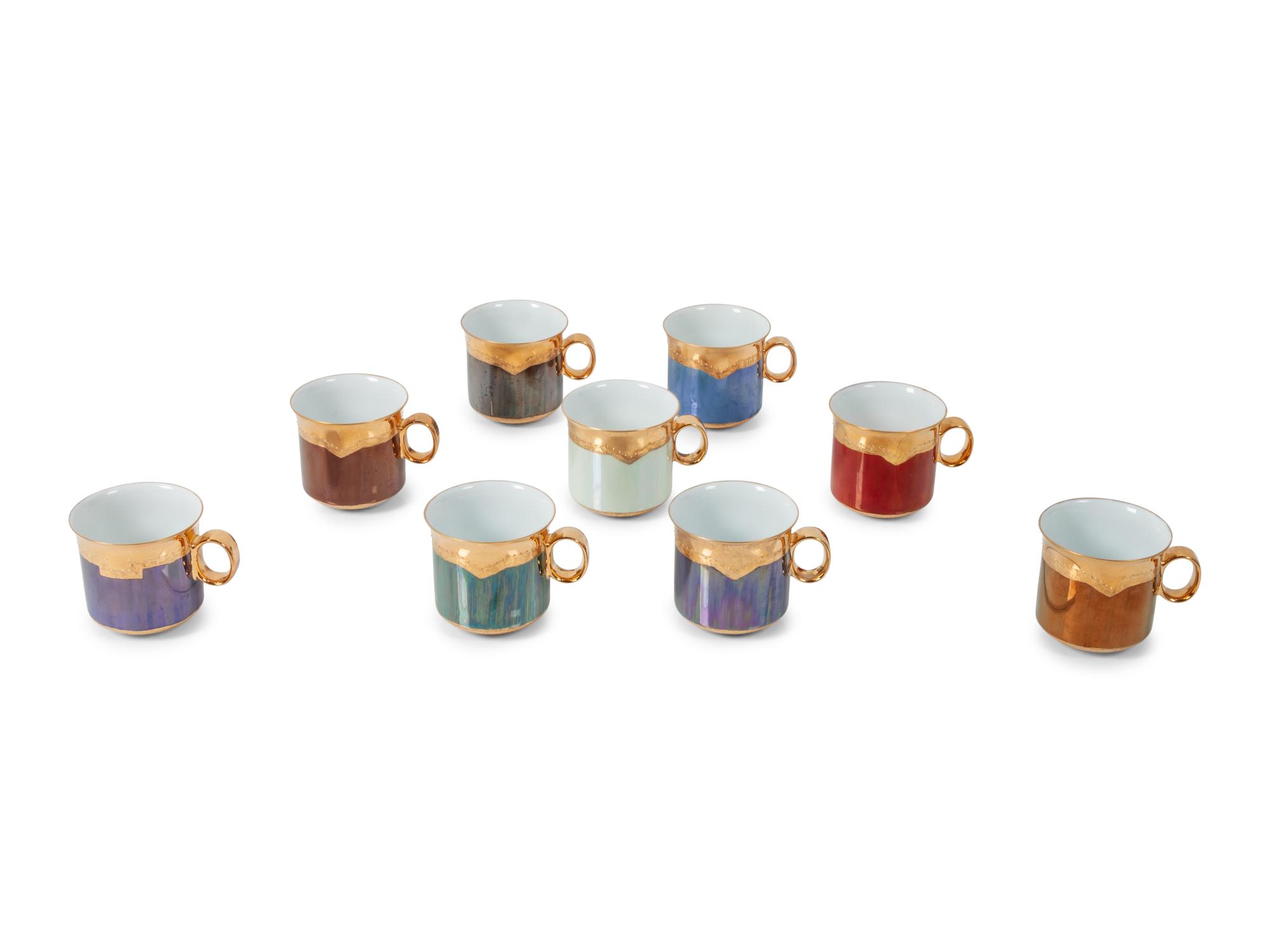 A Carolyn Barlock Iridescent Porcelain Grouping
