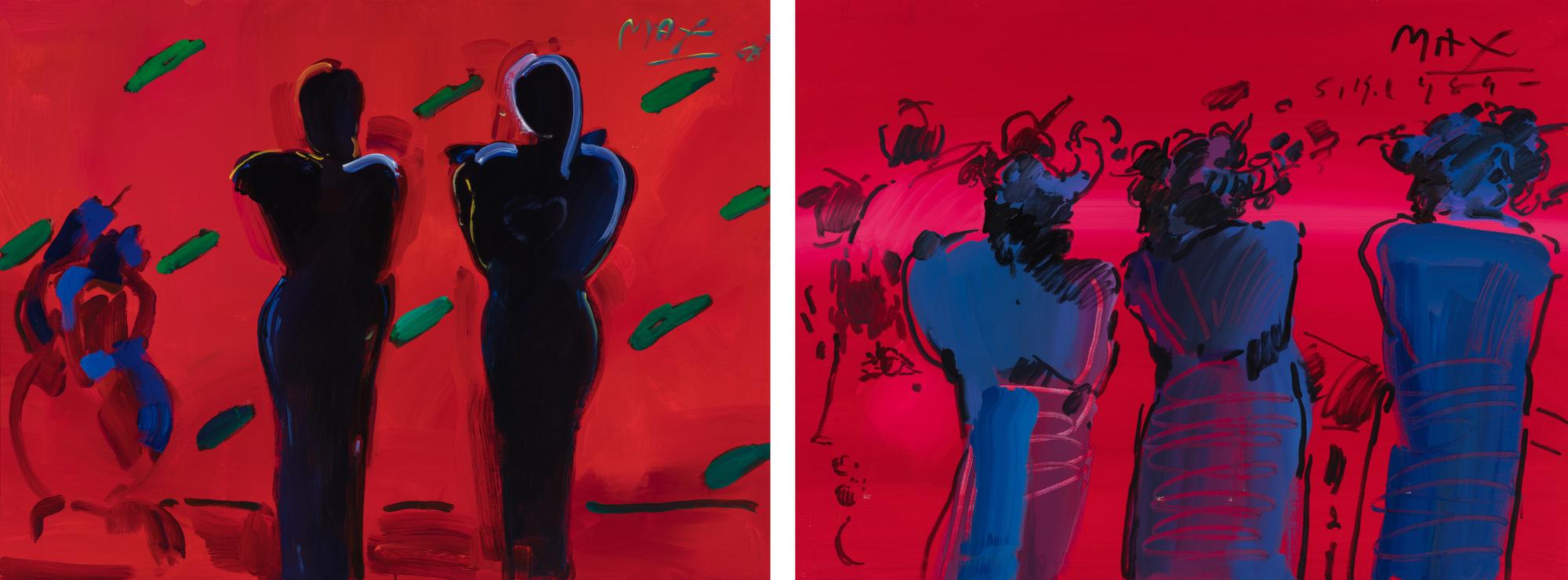Three Facing West, 1989 and Zulu Red , 1988 (two works)