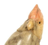 A Carved and Stained Hardstone Model of a Parrot — 20th Century