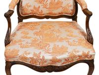 A Pair of Louis XV Style Fauteuils en Cabriolet