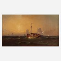 Franklin Dullin Briscoe (American, 1844-1903) Sea Scene with Boats