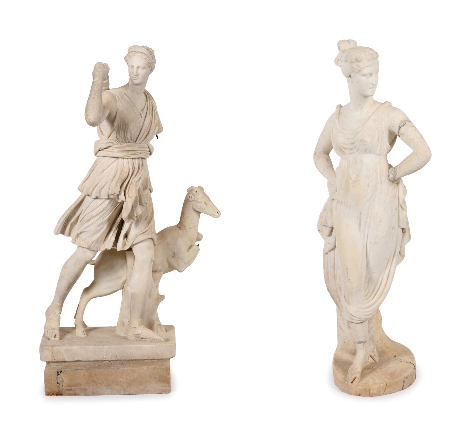Two Grand Tour Marble Sculptures