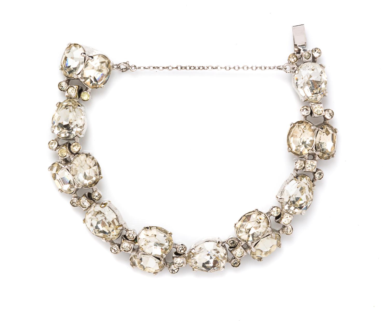 An Eisenberg Rhinestone Bracelet, 8" x .75".
