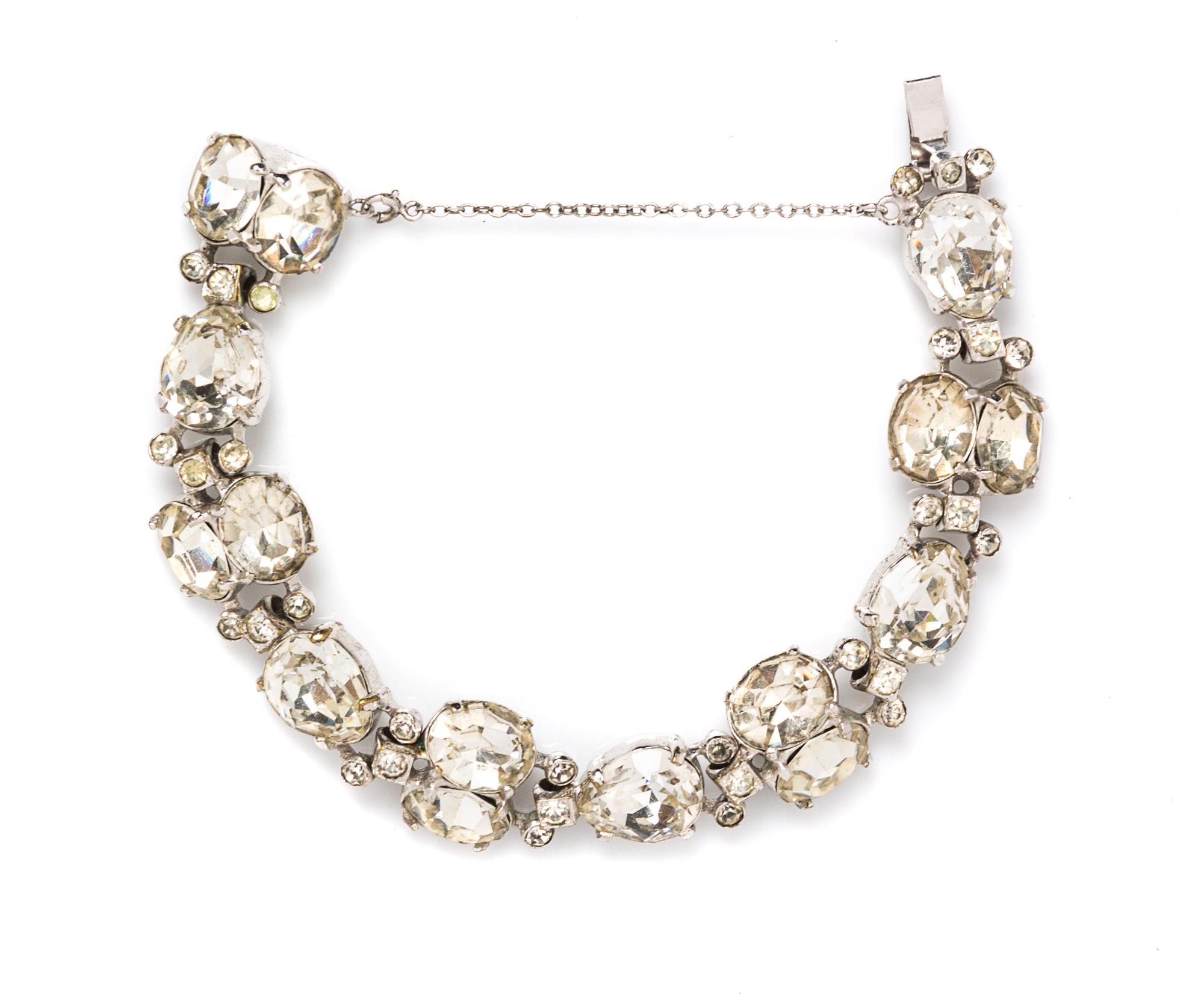 An Eisenberg Rhinestone Bracelet, 8" x .75".