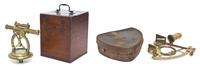 An English Surveyor's Sextant Navigation Kit, Thomas Jones, Width of wider 8 1/4 inches.