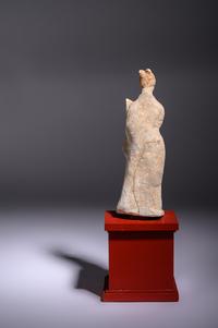 A Greek Terracotta Female with a Fan