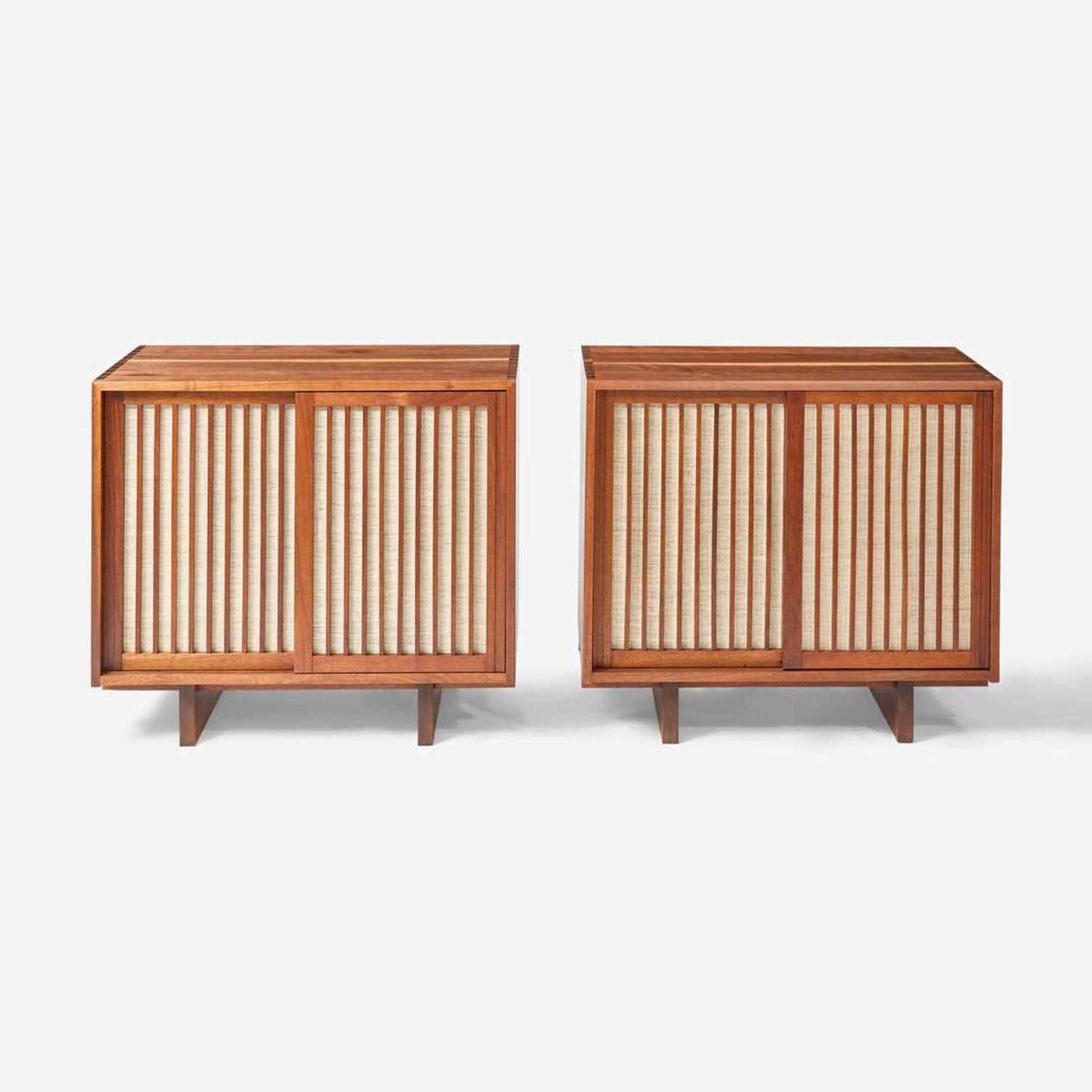 George Nakashima (American, 1905-1990) Pair of Special Double Sliding-Door Cabinets, New Hope, Pennsylvania, 1962