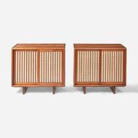 George Nakashima (American, 1905-1990) Pair of Special Double Sliding-Door Cabinets, New Hope, Pennsylvania, 1962