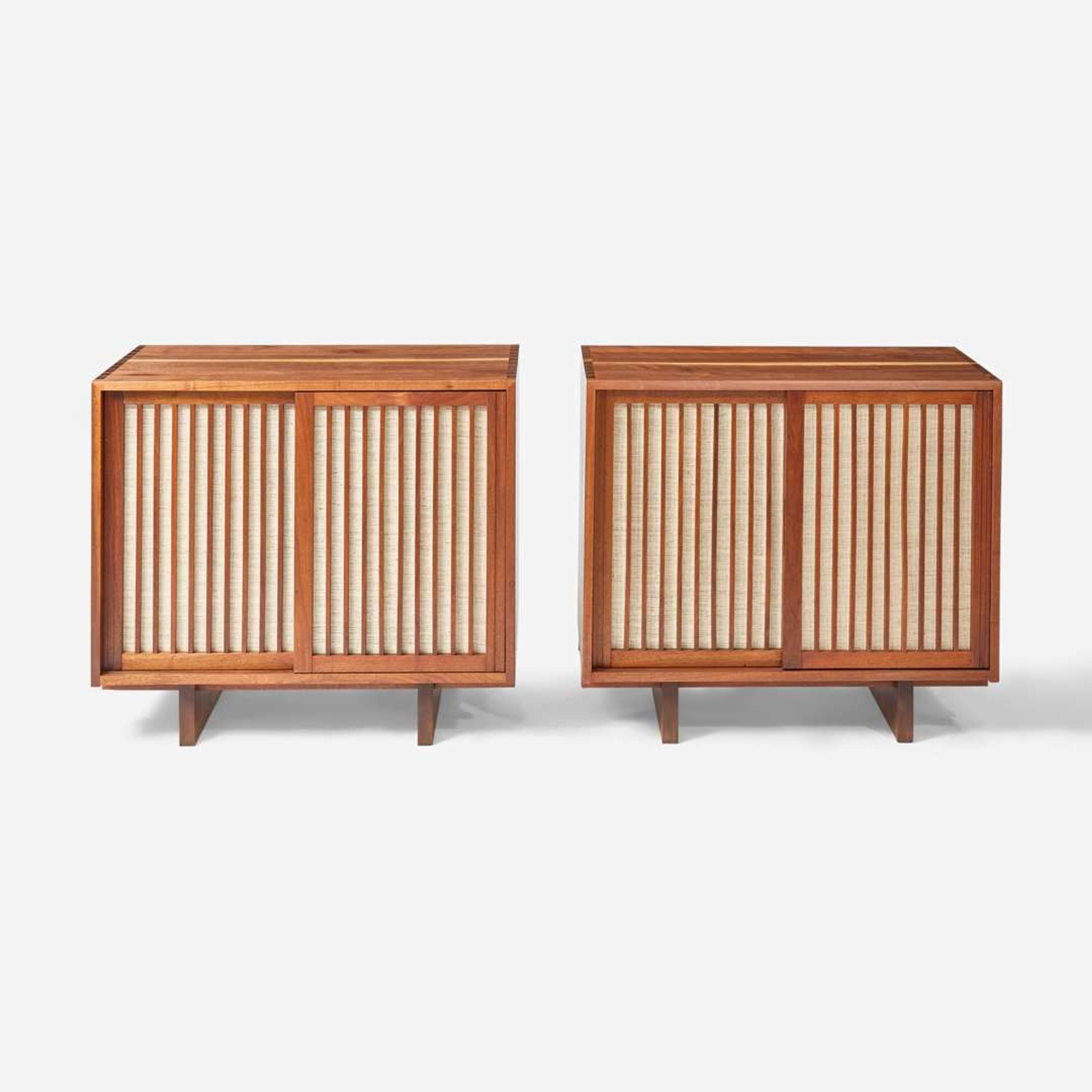 George Nakashima (American, 1905-1990) Pair of Special Double Sliding-Door Cabinets, New Hope, Pennsylvania, 1962