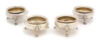Four English Footed Open Salts, Possibly George Aldwinckle, London, 1889,