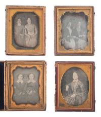 [EARLY PHOTOGRAPHY]. 14 half plate and quarter plate daguerreotypes featuring women and children.