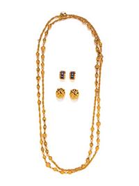 Hermès Earrings and Chanel Sautoir, 1980s